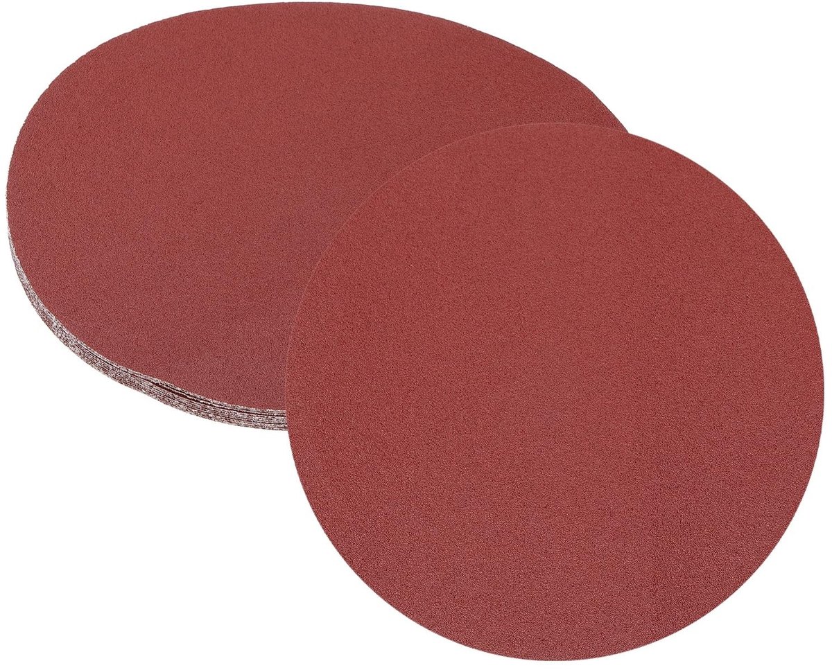 Omgoods - 12 Stuks Zelfklevende Schuurdisc 250mm, 80 Grit, Roodbruin