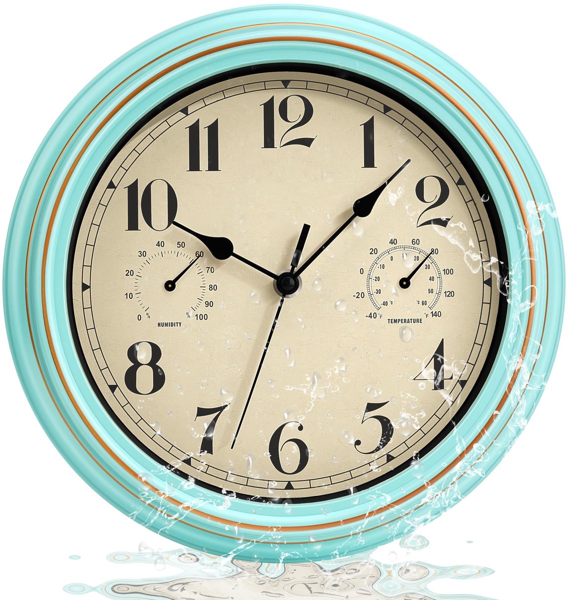 Omgoods - Waterdichte Wandklok met Thermometer en Hygrometer