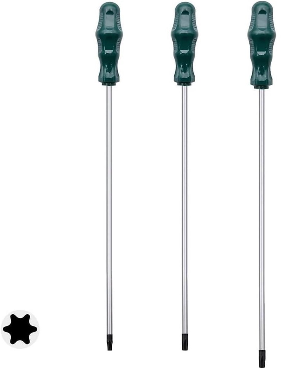 Omgoods- Torx-Schroevendraaierset Extra Lang - T15/T20/T25 - Magnetisch - Antislip Handgreep - Chroom-Vanadium-Staal - Schachtlengte 300 mm - Schroevendraaier