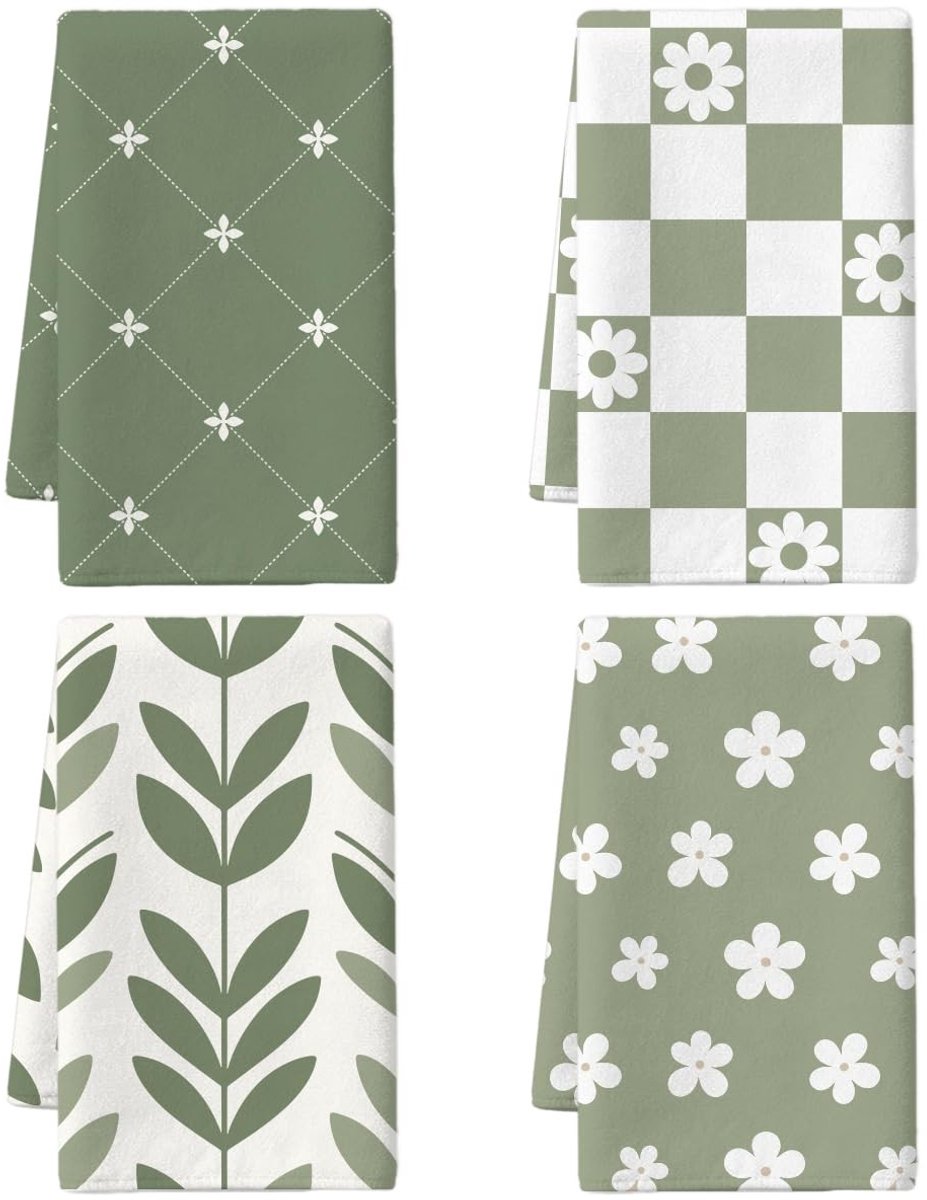 Omgoods - 4 Stuks Scandinavische Keukendoeken - Microvezel - Minimalistisch Design - 66 x 45 cm