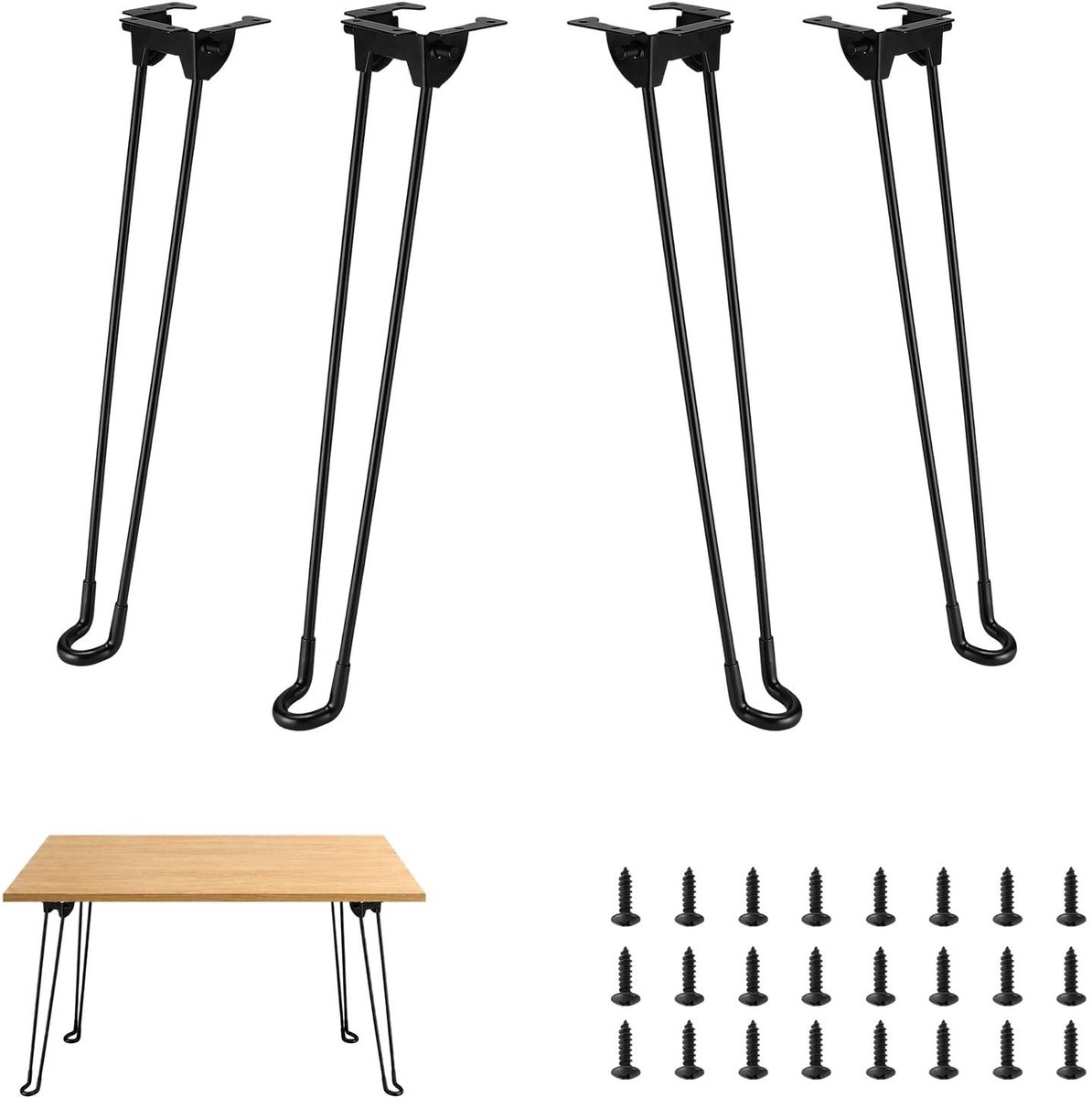 Omgoods - Set van 4 Inklapbare Tafelpoten voor Flexibele Meubels