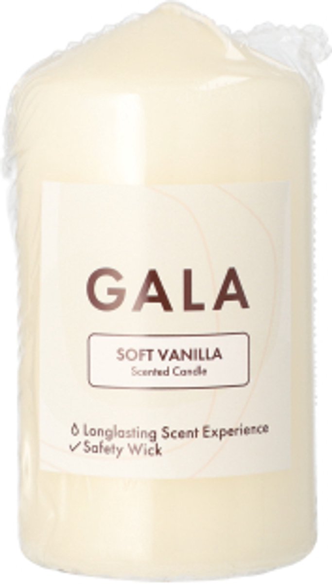 6x GALA Geurstompkaarsen Ø 58 mm · 110 mm creme - Soft Vanilla