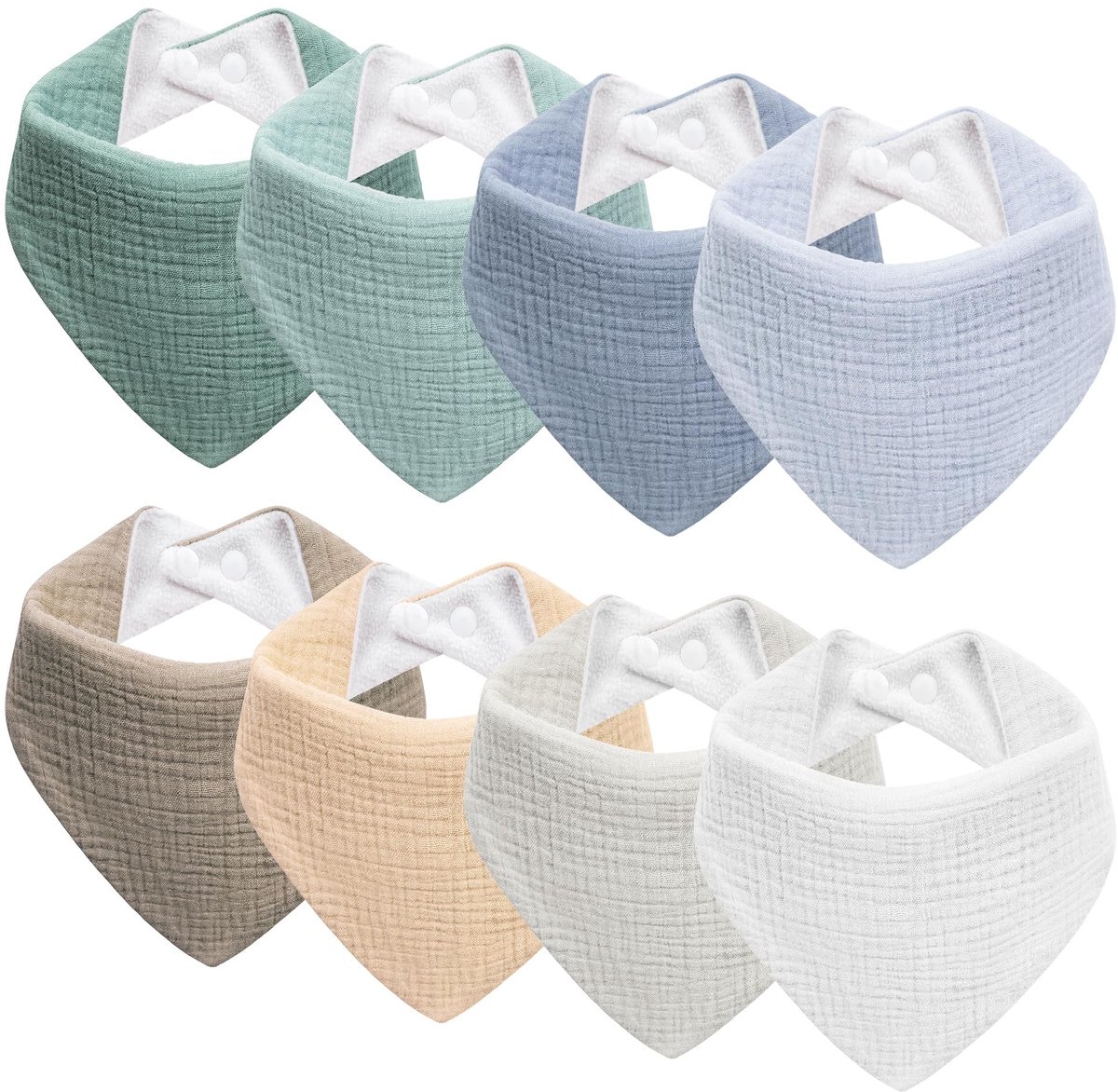 Omgoods - 6 Stuks Muslin Katoenen Babyluiers, Verstelbare Neckerchiefs