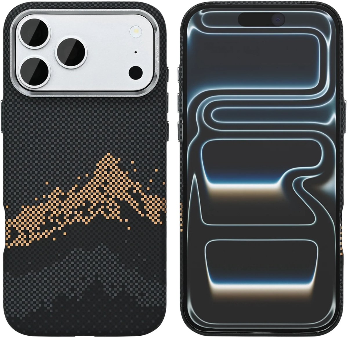 Rixus Alpine Ultra-Slim Case With MagSafe Compatible RXD082 For Apple iPhone 17 Pro Max Mountain Black
