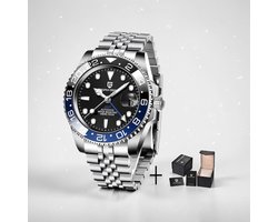 Pagani Design PD-1662 GMT Automatisch Herenhorloge Blauw-Zwart - 40mm Roestvrij Staal | Luxe Duikhorloge met GMT Functie