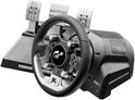 Thrustmaster T-GT II racestuur met pedalen, zwart met zilveren accenten.