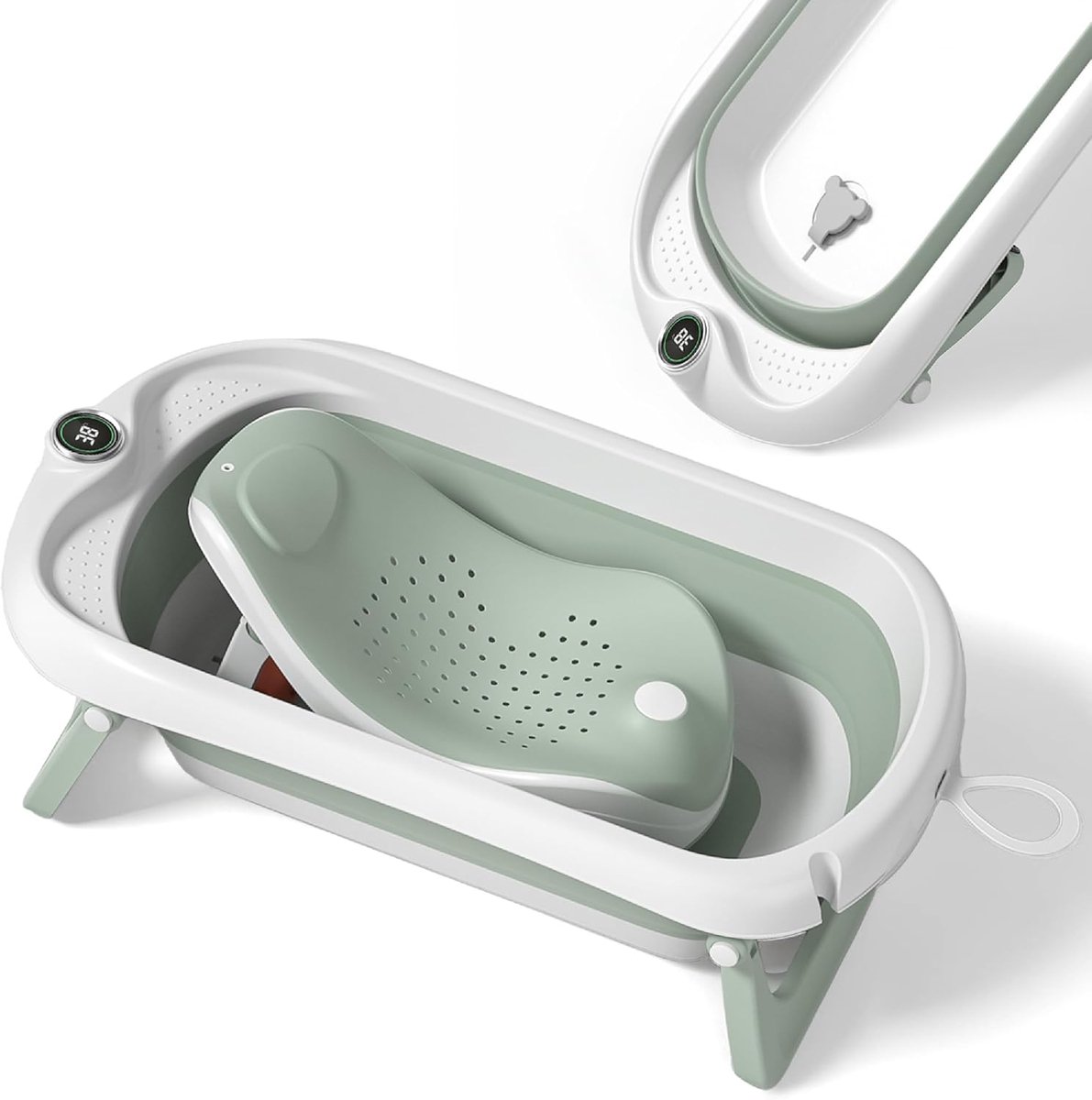 Thijox - Opvouwbaar Babybad met Badstoel, Thermometer & 5 Ballen - Ideaal Geboortecadeau