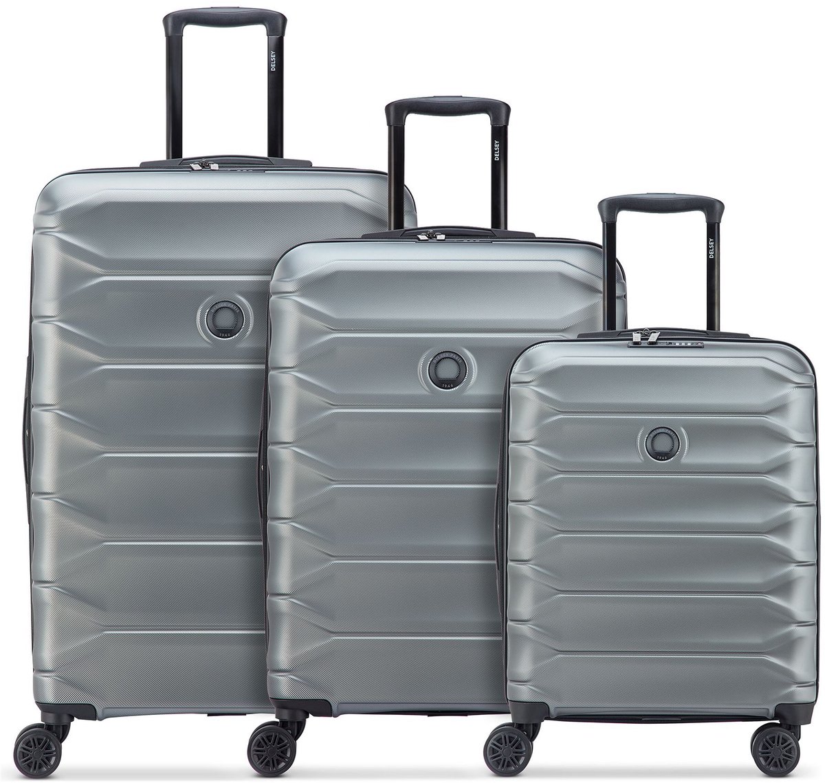 Delsey Paris Meteor 4 wielen Kofferset 3-delig met uitbreidingsplooi - Harde bagage - TSA slot - graphite