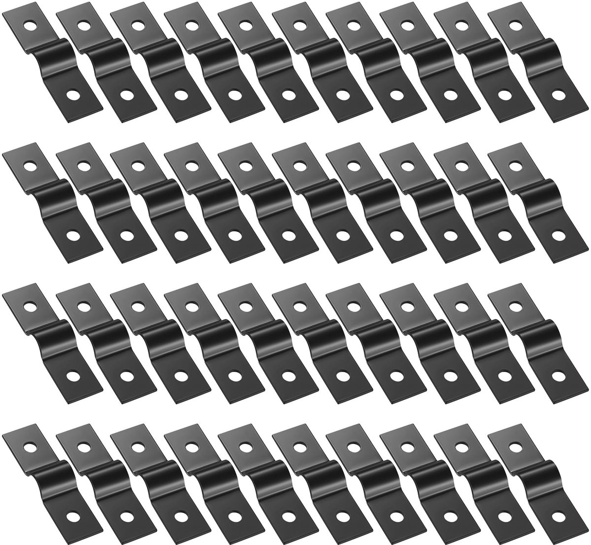 Dailygoods - 40 stuks dubbelstaaf-hekhouders van net, U-houder voor hekpalen met dubbele staaf, buisklem met U-slangklem, slangklem van roestvrij staal voor 6 mm boogbuizen