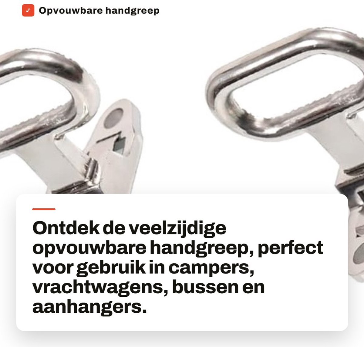 Dailygoods- Handgreep opvouwbaar - Roestvrij staal - Voor camper/vrachtwagen/bus - Eéntraps - 1 stuk/2 stuks - Zilver - Deurgreep