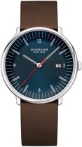 Mondaine MLE.41240.LGV Doppio Heren Horloge Blauw Vegan Leer