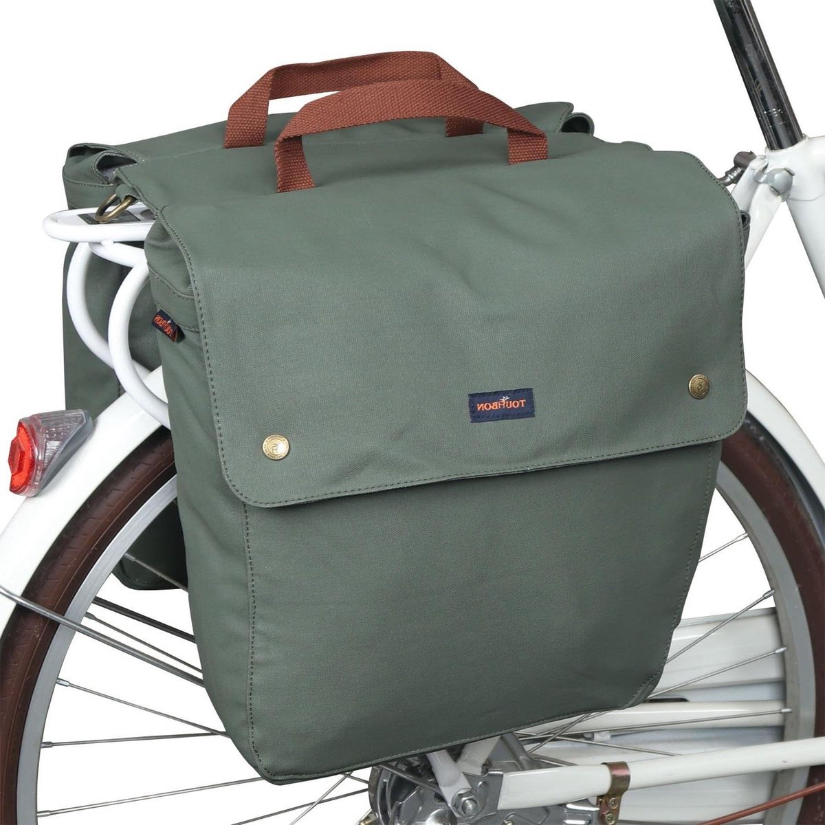 Fietstas Dubbel - Zadeltas Set - Wekelijkse Boodschappen - Waterafstotend Canvas - 24 Liter - Groen