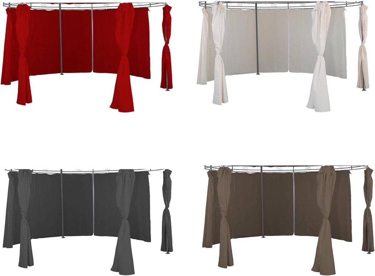 Zijpanelen Paviljoen - Tent Wanden - Buitenruimte Creëren - Waterafstotend Polyester - 35 m Rond - Rood