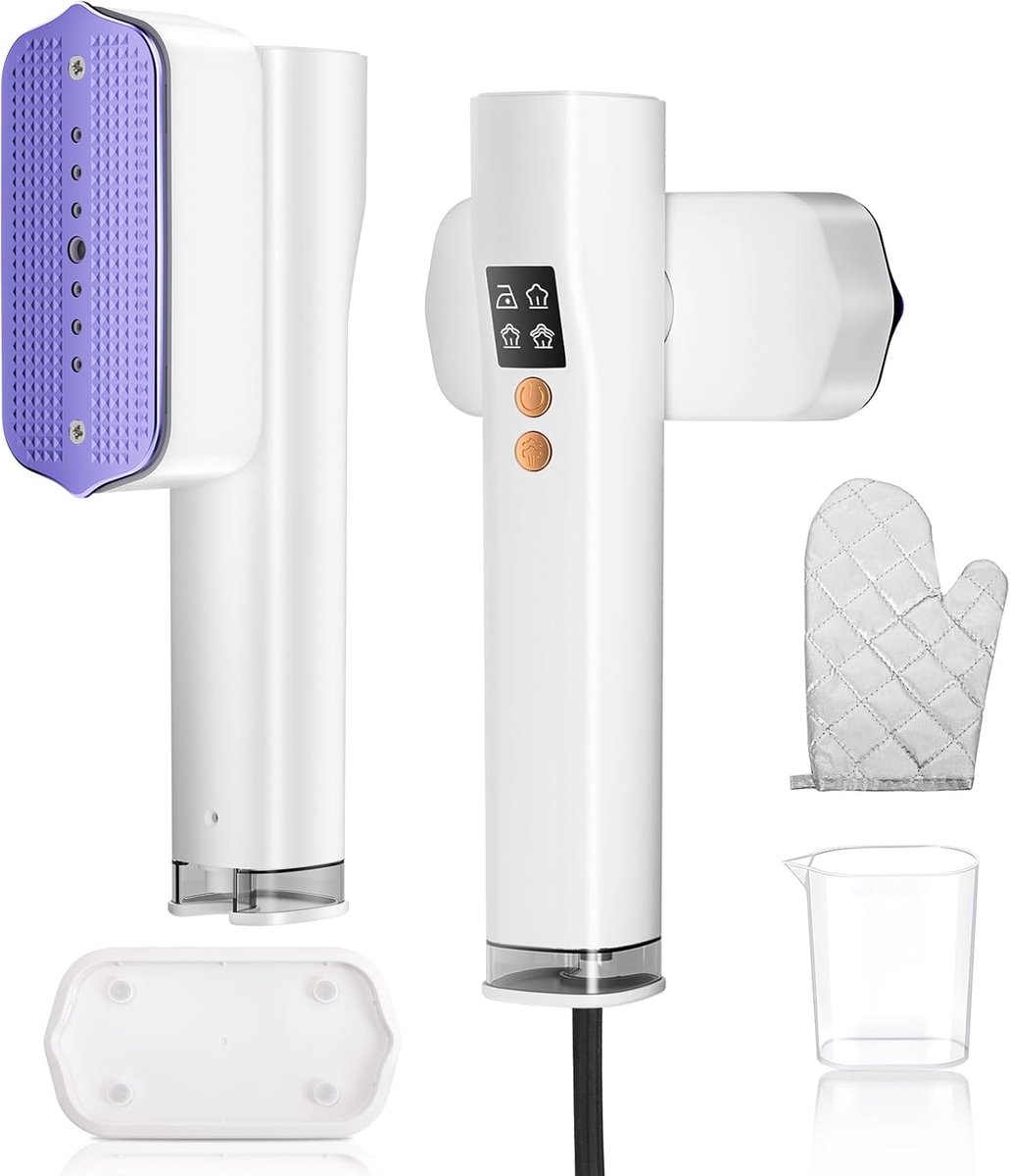 SnelShoppen - ZStarlite Reisstoomstrijkijzer 2-in-1, 1200W, 100-240V, Draagbaar Stoomstrijkijzer met LED-display, 4 Modi voor Kleding, Perfect voor Re