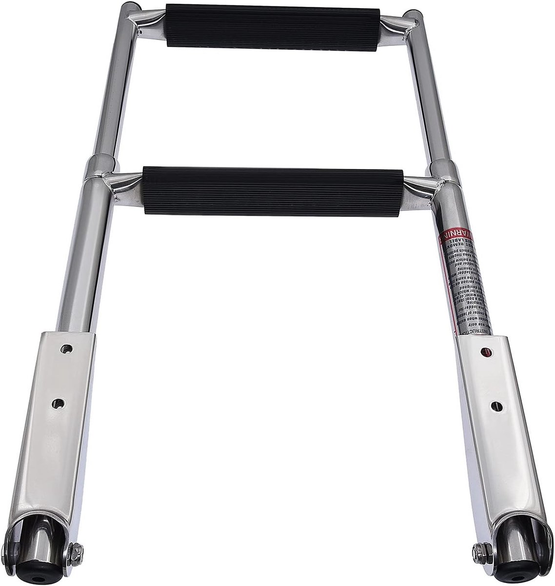 Telescopische Ladder van RVS voor Boot, Zwembad en Jacht - Opvouwbaar, 2 Treden, Draagvermogen 150 kg