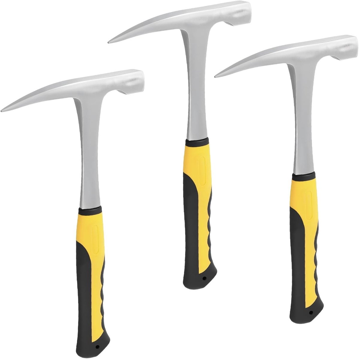 3 Pack 24oz Rock Pick Hammers met Schokabsorberende Grip, Ideaal voor Mijnbouw, Prospectie en Metselwerk