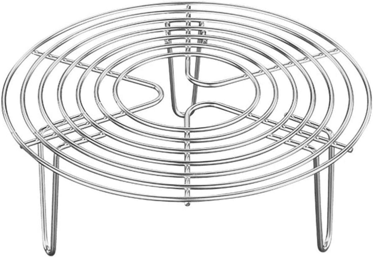 Oneay Rond keukenaccessoire voor heteluchtfriteuses, hoog koelrek, geschikt voor oven, stoom- en drukkookpannen (20x7 cm).
