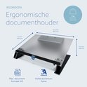 Ergonomische documenthouder, 460 mm breed, 168 mm hoog, 320 mm lang. Hylite aluminium frame, max. A3 formaat, 5 kg capaciteit.