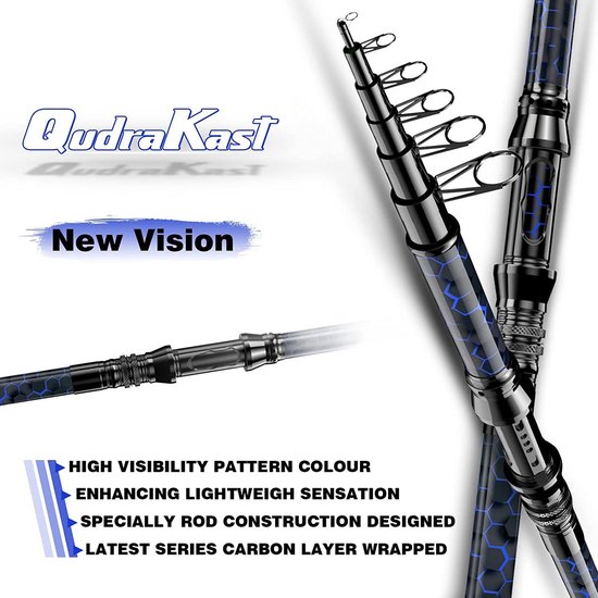 SnelShoppen - Hengel en Haspel Combo's met Uniek X-Warping Painting Ontwerp, Koolstofvezel Telescopische Hengel, Compleet Kit met Visdoos, Beste Cadea van Snelshoppen — afbeelding 5