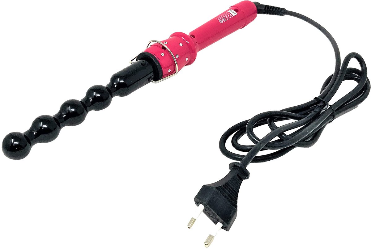 SnelShoppen - Professionele Thermobal-stijltang voor Krullen, 210 °C, Ideaal voor Haarstyling, Geschikt voor Feest, Kappersgebruik, Zwart, Draaibare K