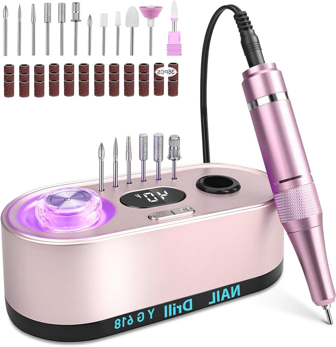 Elektrische Nagelvijl - Manicure Set - Nagels Vijlen - 40000 RPM Instelbaar - 750 gram - Rose