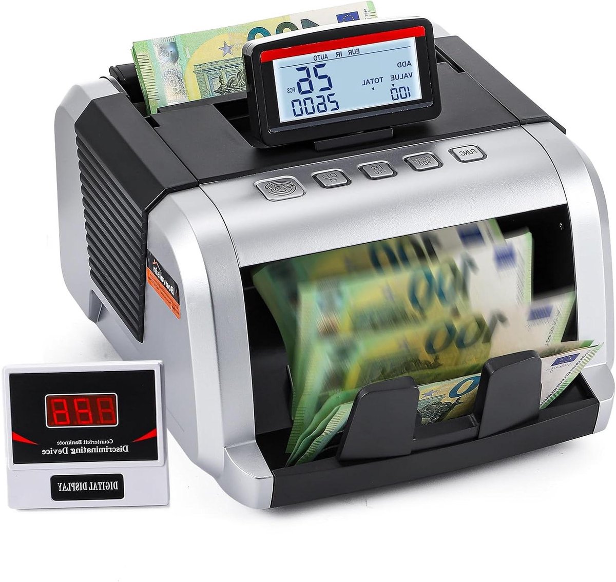 Bankbiljet Tellers - Geld Telmachine - Snel Geld Tellen - Vervalsing Detectie - 1000 Stuks/Min - Zwart