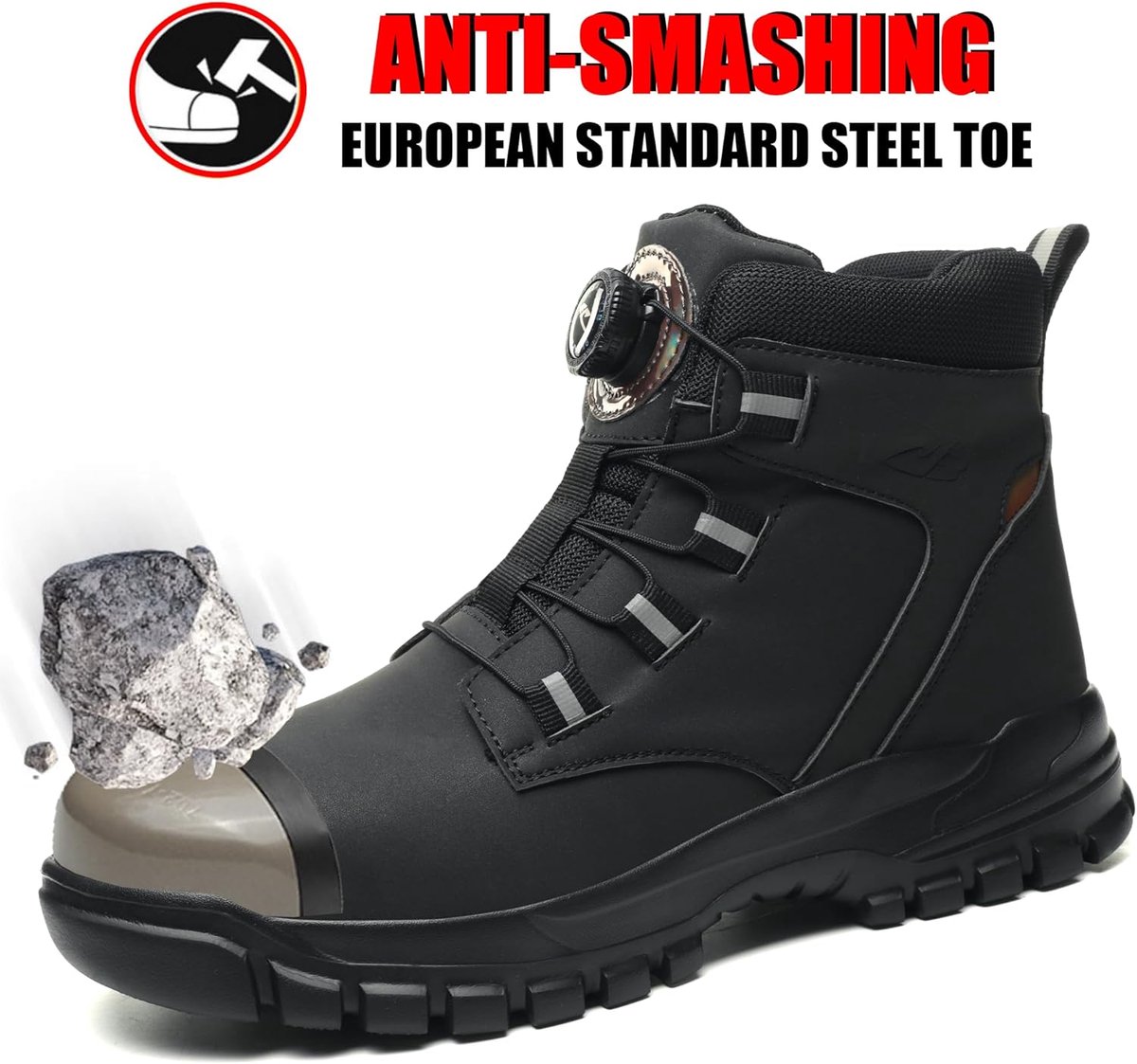 SnelShoppen - Veiligheidsschoenen Heren Waterdichte Werkschoenen Dames Lichtgewicht Veiligheidslaarzen met Stalen Neus Antislip Beschermende Schoenen
