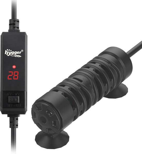 Mini Aquarium Verwarmingselement 25W met Digitaal LED-Display - Veilige en Efficiënte Heater voor 3-19 liter