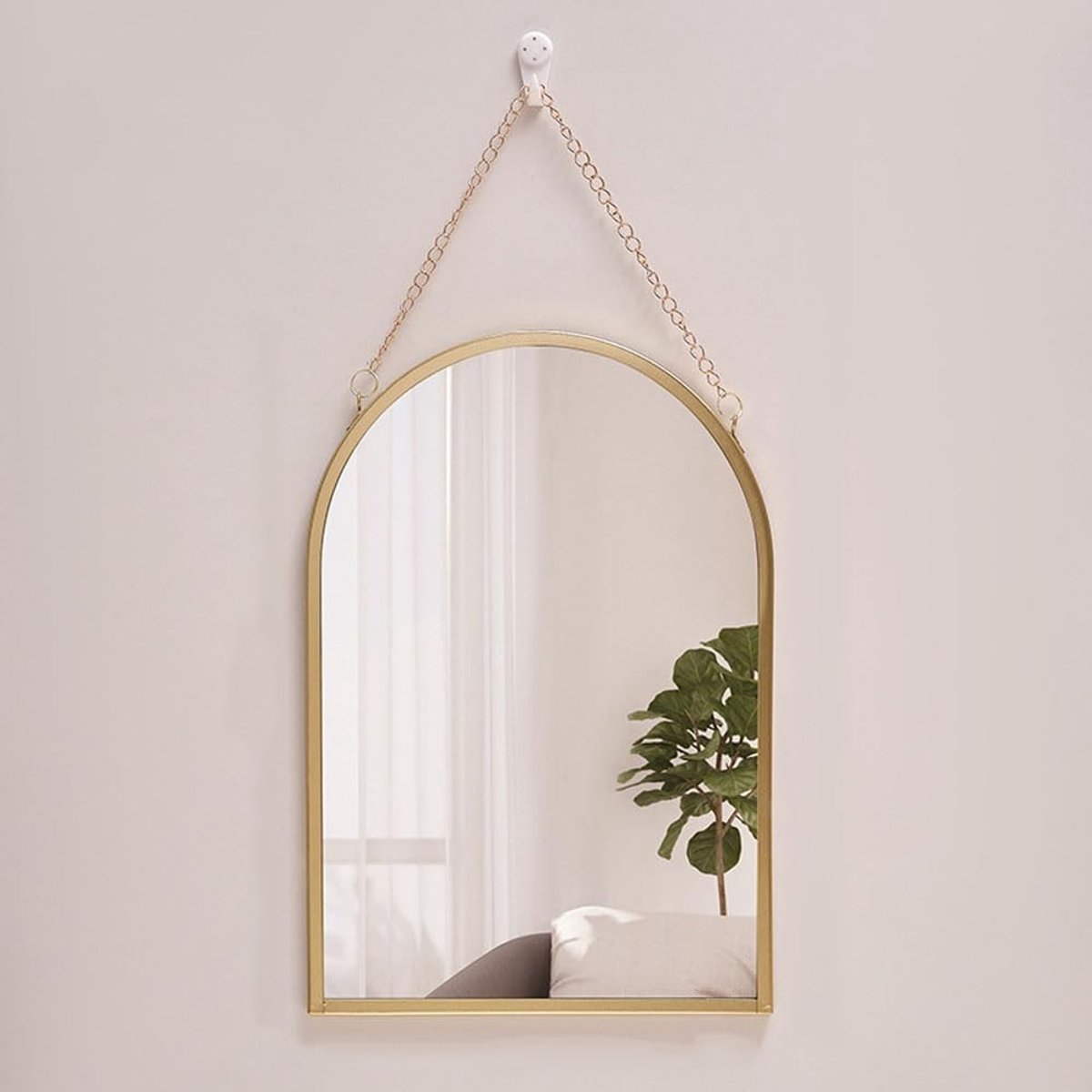 Decoratieve Wandspiegel met Ketting voor Badkamer, Woonkamer en Slaapkamer - Makeup Spiegel en Design Spiegel