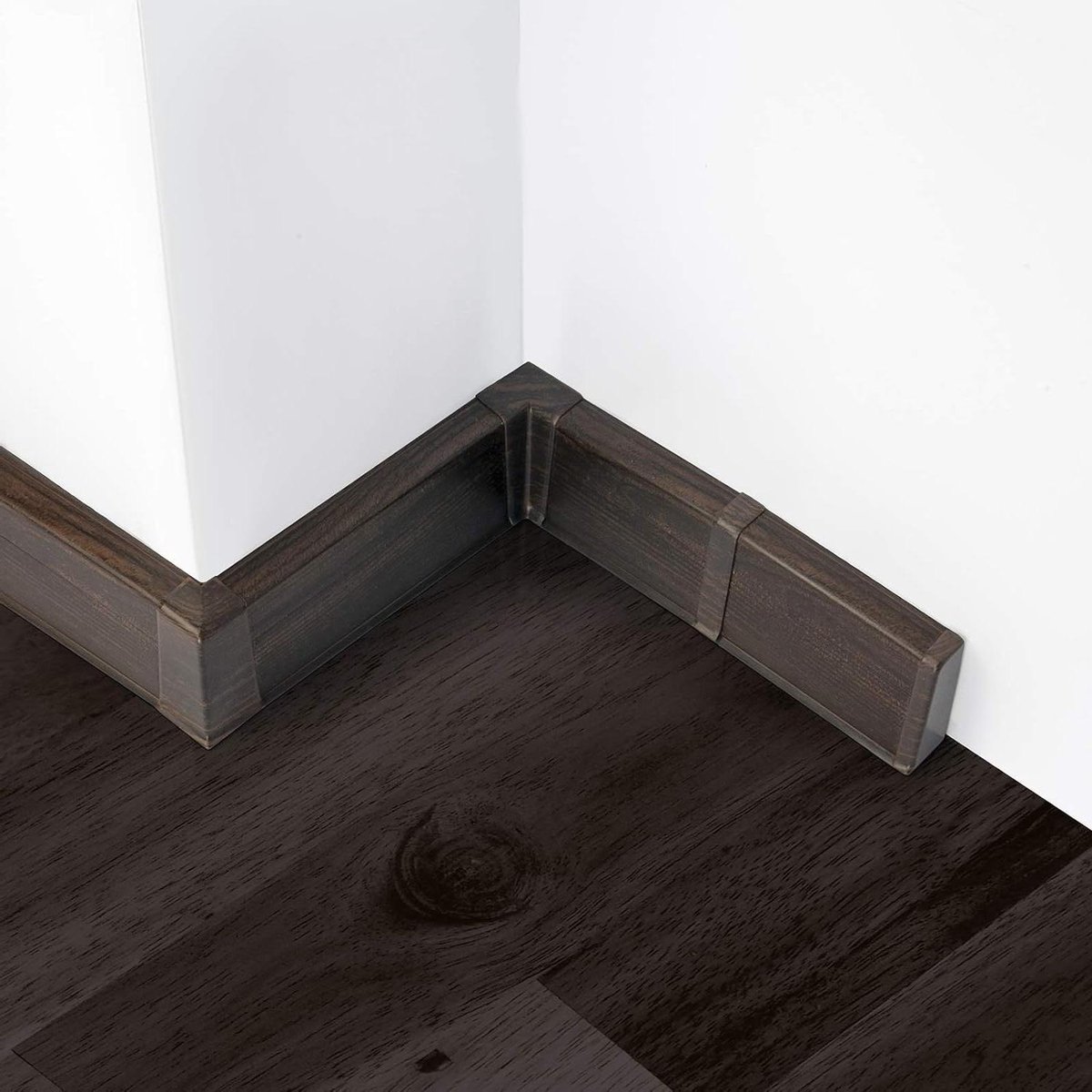 Plinten Eindstuk - Wandafwerking - Vloer afwerken - Met kabelgoot - 55 mm hoog - Wengé
