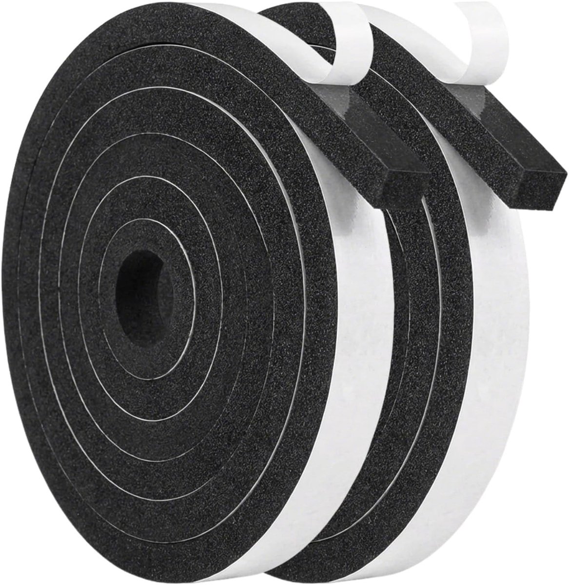 Zelfklevende schuim tape, 2 rollen: 12 mm breed x 10 mm dik, ideaal voor deur- en raamisolatie, geluidsisolatie en tochtstrip