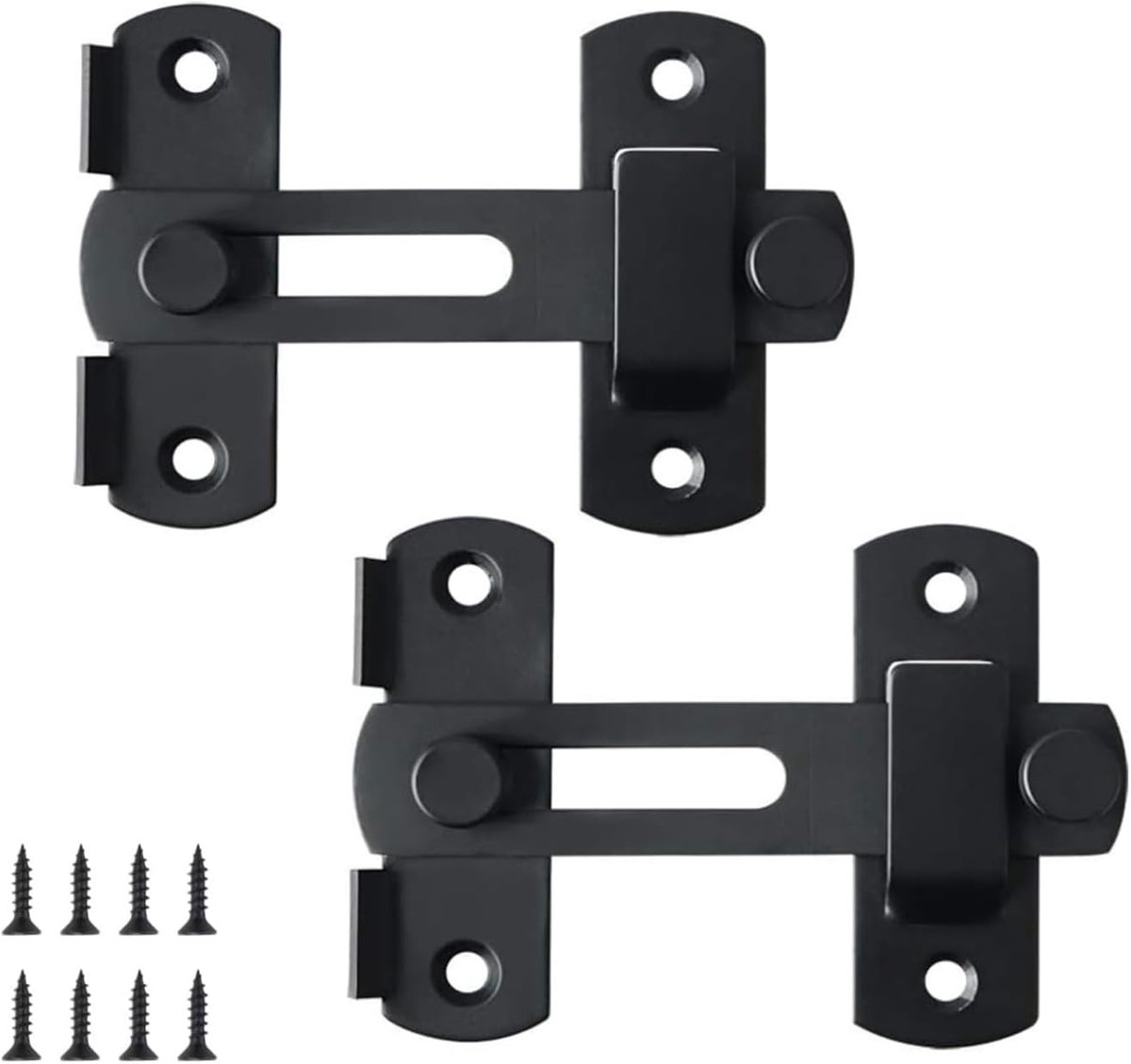2 Stuks RVS Flip Lock Deurslot met Schroeven voor Beveiliging van Deuren, Ramen en Meubels