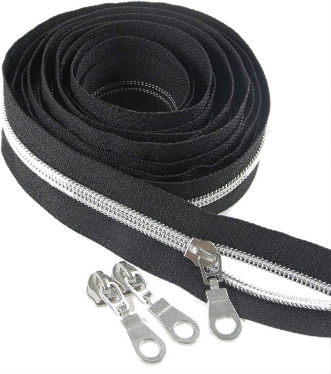 Nylon Ritsen - Losse Ritsen - Handgemaakte Tassen - Grote Set - 4.5 Meter - Zwart