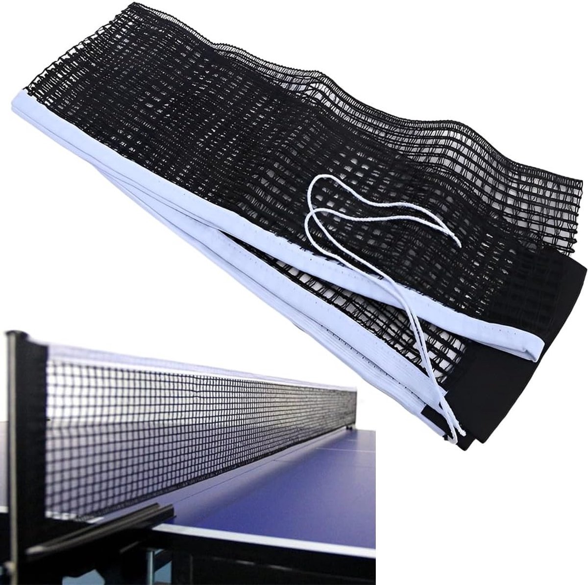 Vouwbaar tafeltennisnet 180 x 15 cm, zwart, ideaal voor competitie en training, duurzaam en eenvoudig te installeren