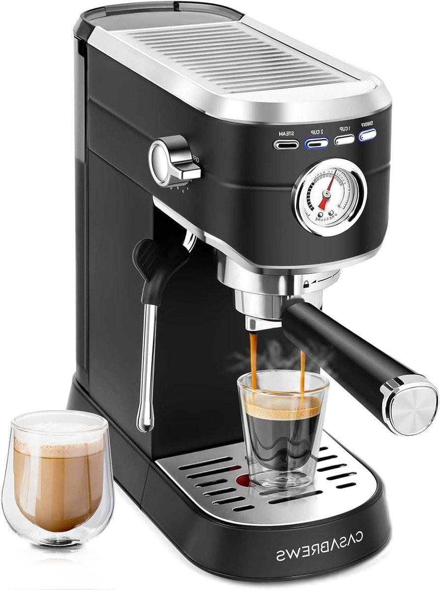 Espressomachine Koffiezetapparaat Thuis Koffie Zetten 20 Bar Systeem 1 Liter Zwart