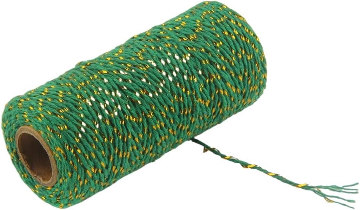 Katoenen Touw van 100 meter, 2mm Decoratief Touw voor DIY Projecten, Tuinieren, Verpakkingen en Kerstcadeaus, Handwerken en Creatieve Klussen