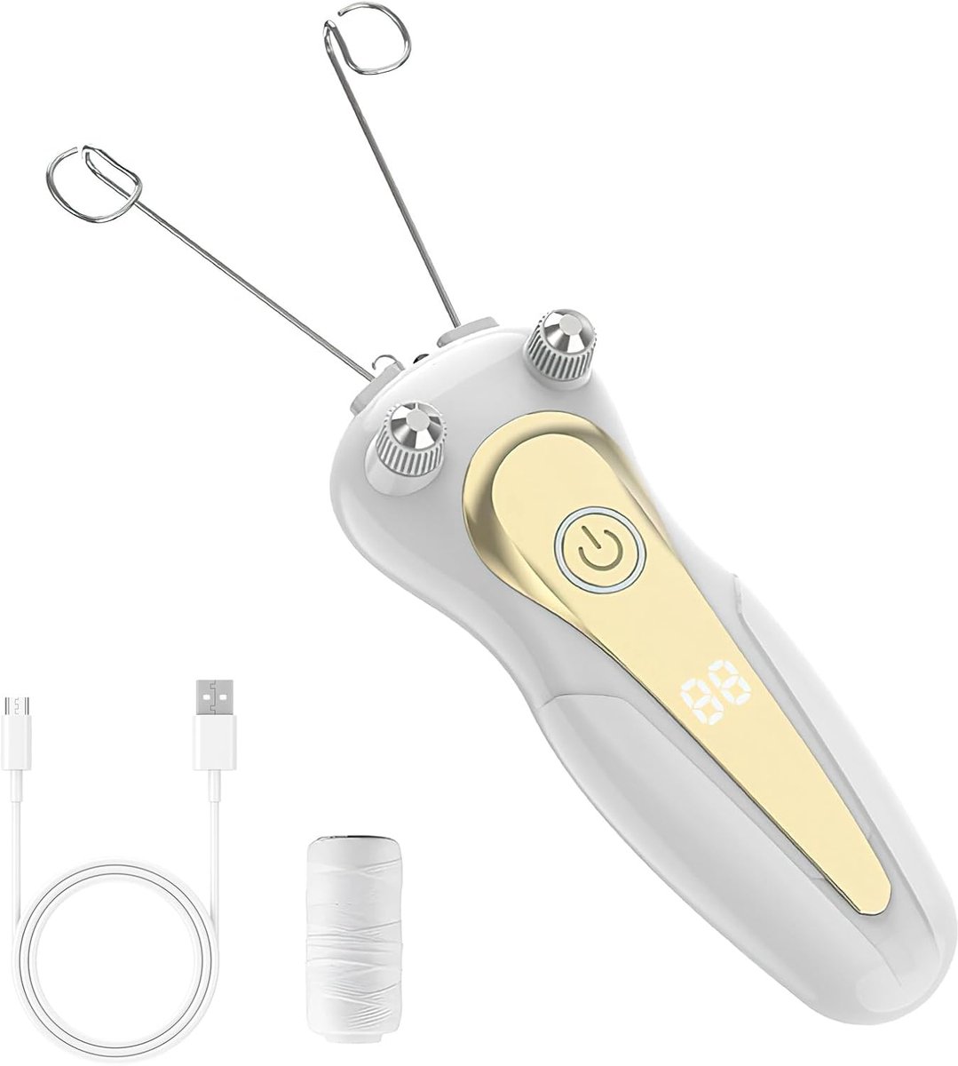 SnelShoppen - Epileerapparaat voor dames, Elektrische Gezichtshaarverwijderaar met LED verlichting, USB Oplaadbaar, Gezichtsmassageerfunctie, Dames Ep