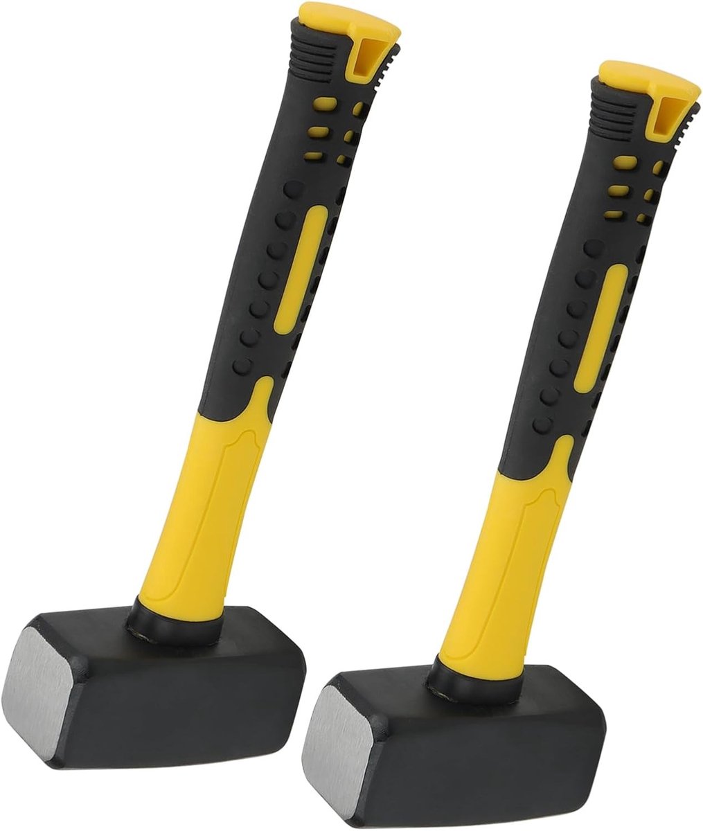 Krachtige 1500g Sleghamer met Fiberglas Handvat voor Metselwerk, Huishoudelijk Gebruik en Bouwprojecten - Set van 2 Stuks