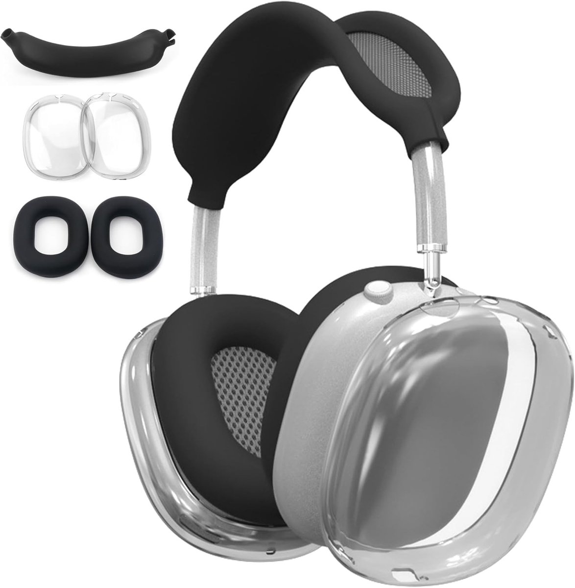Comfortabele Oorkussens en Hoofdband Bescherming voor Airpods Max - Zweetbestendig en Krasbestendig Silicone Hoofdtelefoon Accessoire met Perfecte Pasvorm