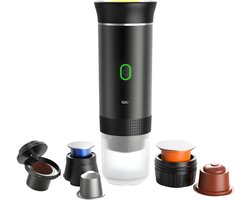 Draagbare Koffiemachine - Mini Espresso Maker - Koffie Zetten Onderweg - 3-in-1 Compatibel - 60 Milliliter - Zwart