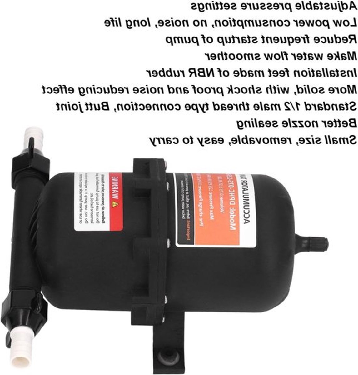 Voordruk-accutank 0,75 L 125 PSI Universele watertank voor caravan, boot en reisaanhangwagens, verlengt de levensduur