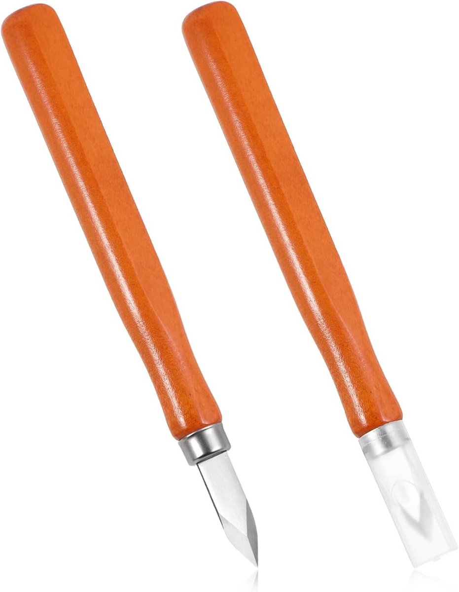 Set van 2 Snijgereedschappen voor Houtbewerking, Snijmes en Houtsnijgereedschap voor DIY, Groenten en Fruit