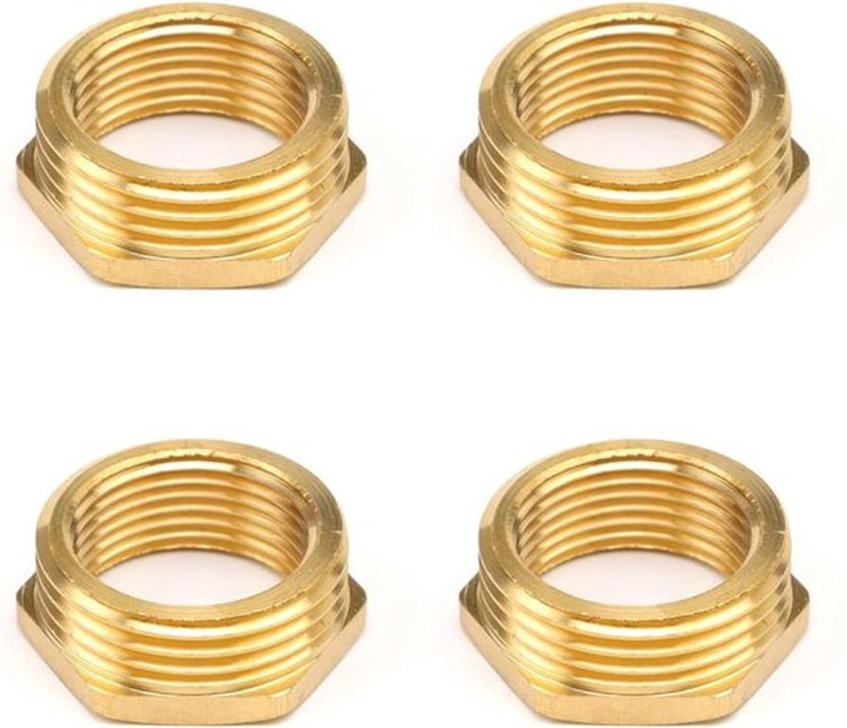 4-delige Messing Reducer met Mannelijke Draad, Verbindingsfitting 1 inch naar 3/4 inch, Geschikt voor Buizen en Slangen, Duurzaam en Corrosiebestendig