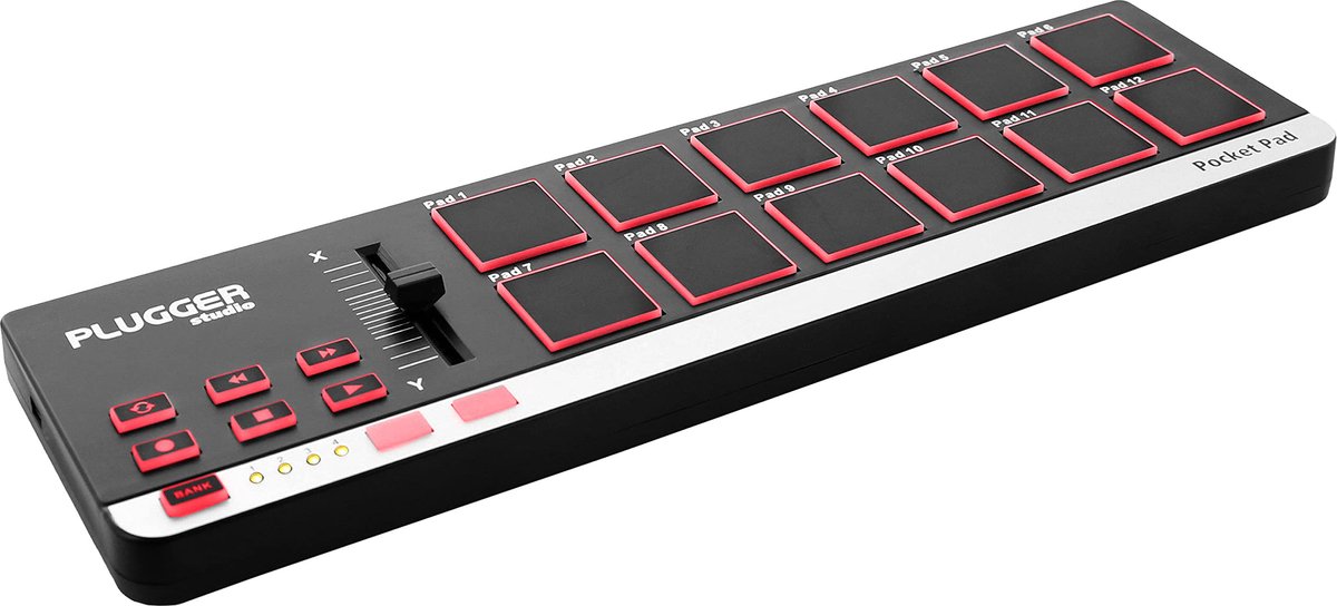 SnelShoppen - Ultra Compact USB MIDI-controller voor PC en Mac - 12 Snelheidgevoelige Pads - Ideaal voor Muziekproductie, DJ's en MAO DAW Plug-ins