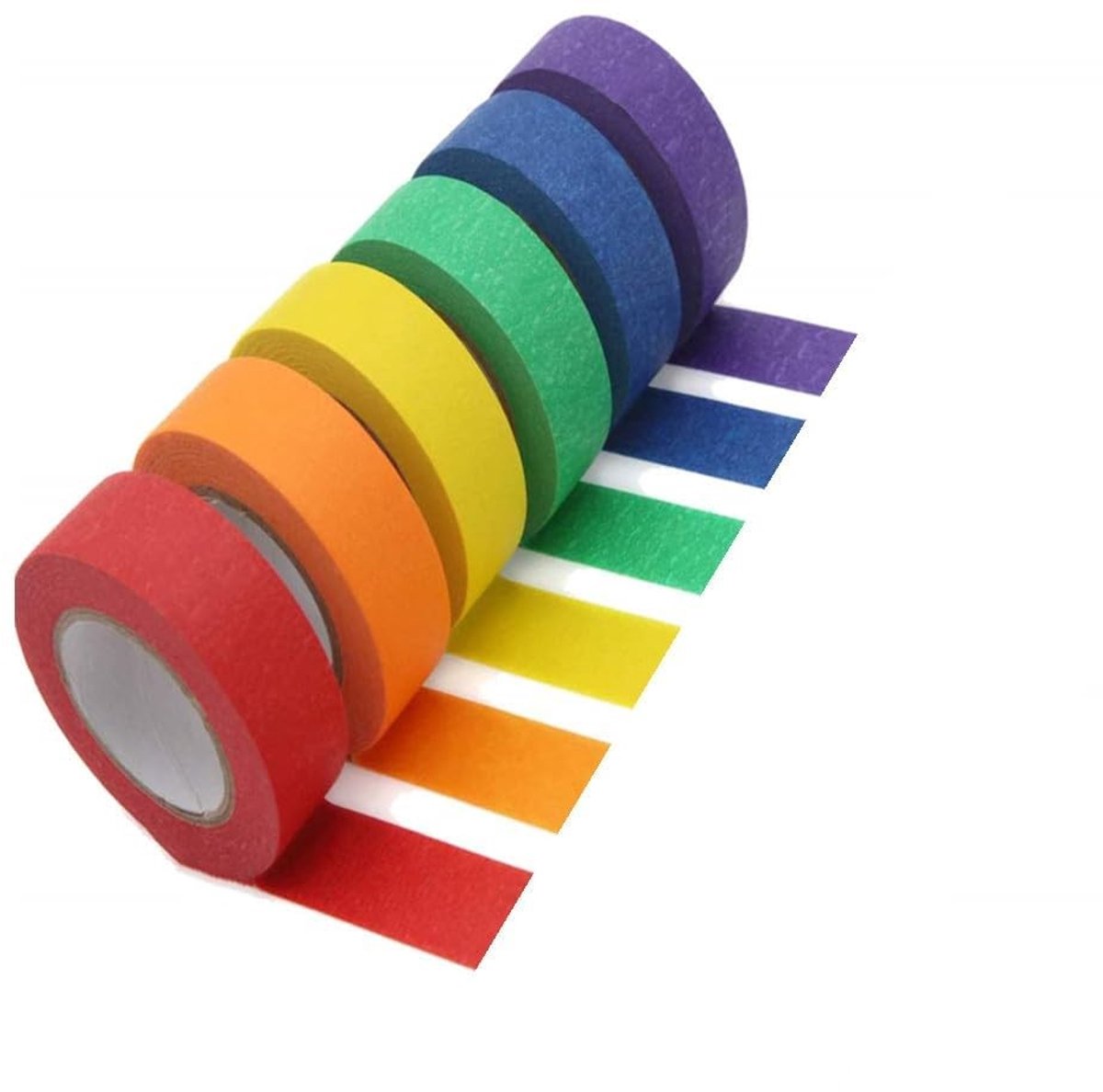 Kleurrijke Maskingtape Set van 6 Rollen, 13 m x 1,5 cm, Plakband voor Creatieve Projecten, Wanddecoratie en Ambachten, Verwijderbaar en Waterproof