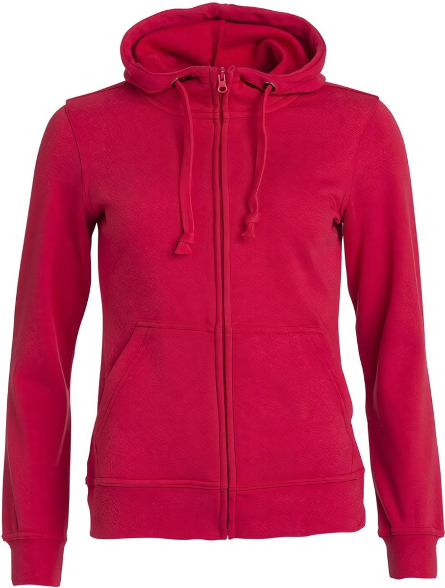 Basic hoody full zip ds rood s