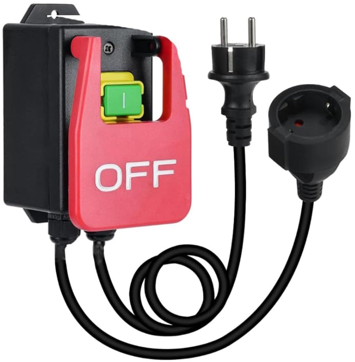 Veiligheidsschakelaar 220 V Enkel Fase, Noodstop Schakelaar met Stopcontact en Zero Voltage Beveiliging