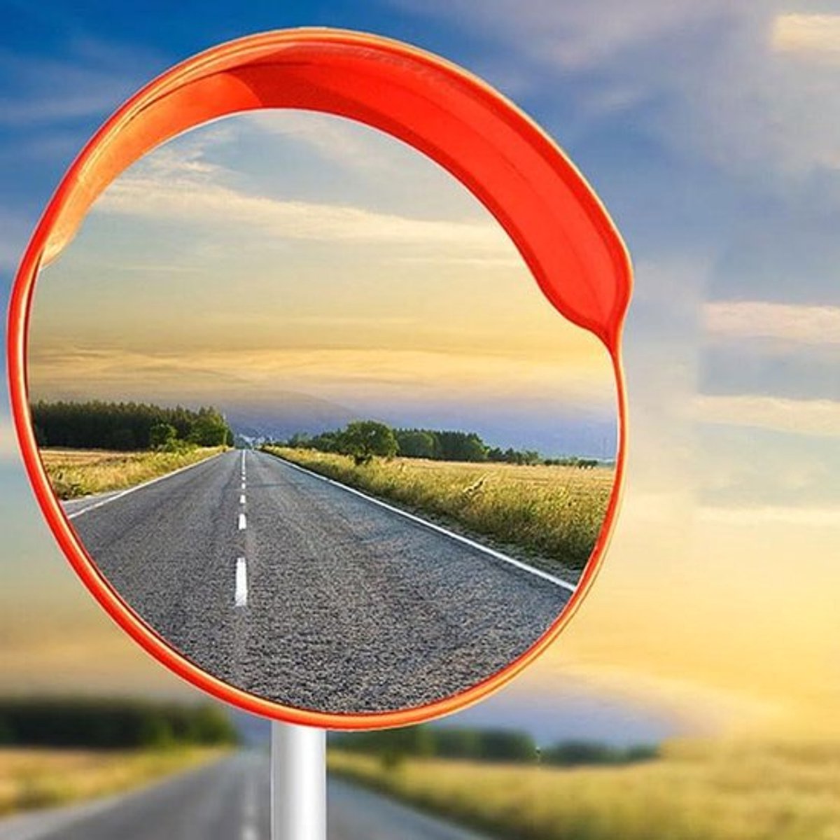 Verkeersspiegel met wandhouder, 30 cm bolle veiligheidsspiegel voor garage en parkeerplaats - groothoek, zichtbaar, high-definition