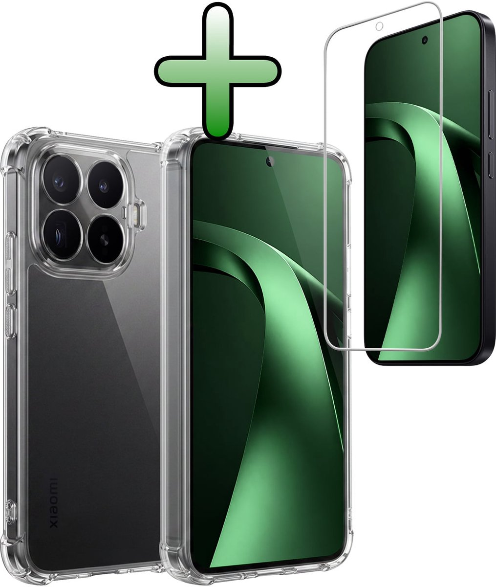 Hoesje Met Screenprotector - Geschikt voor Xiaomi 17T - Sterk & Shockproof - Siliconen Case - Back Cover - Telefoon Hoes - Shock Proof - Transparant