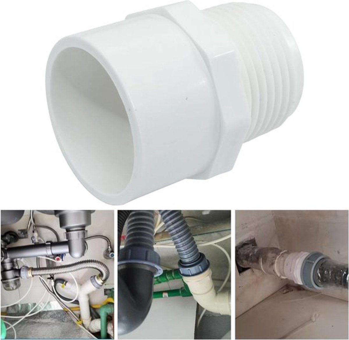 PVC Pijp Fitting - 50mm Slip X G1-1/2 Buitendraad - Adapter Connector - Unie Koppeling - Duurzaam en betrouwbaar
